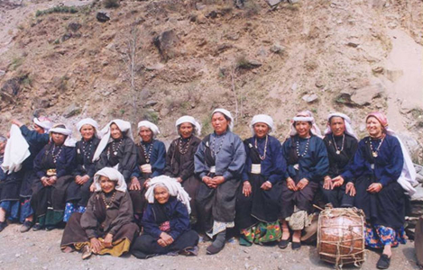 Participants of the first all-woman Chipko action at Reni village in 1974