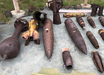 shells dug up from missile training