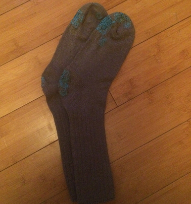 A finished pair of socks