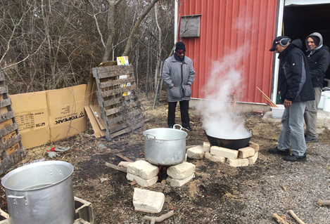 Boiling the sap